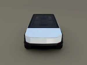 tesla cybertruck with interior white 3D Model
