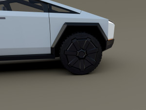 tesla cybertruck with interior white 3Dモデル