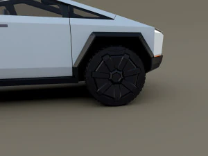 tesla cybertruck with interior white 3D Model