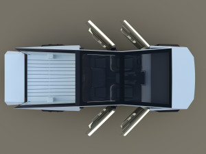tesla cybertruck with interior white 3Dモデル