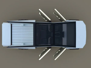 tesla cybertruck with interior white 3D Model