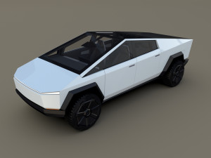 tesla cybertruck with interior white Modelo 3D