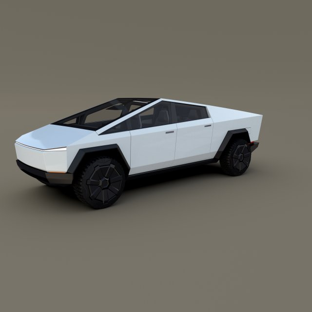 tesla cybertruck with chassis and interior white 3D Model in Concept ...