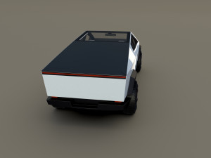 tesla cybertruck with chassis and interior white 3D-Modell