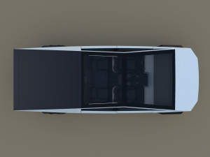 tesla cybertruck with chassis and interior white 3D-Modell