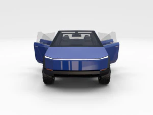 tesla cybetruck with interior and chassis pack 3D Model