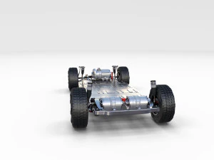 tesla cybetruck with interior and chassis pack 3D Model