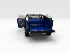 tesla cybetruck with interior and chassis pack Modèle 3D