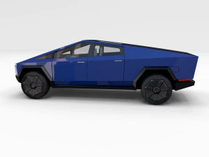tesla cybetruck with interior and chassis pack 3D Model
