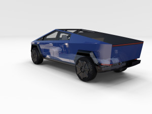 tesla cybetruck with interior and chassis pack Modèle 3D