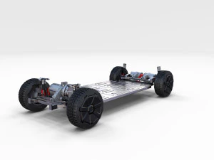 tesla cybetruck with interior and chassis pack 3D Model