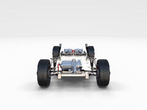 tesla cybetruck with interior and chassis pack Modèle 3D