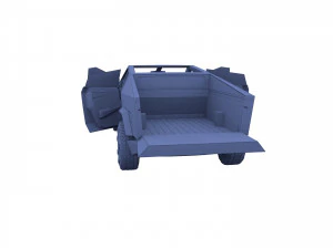 tesla cybetruck with interior and chassis pack 3D Model