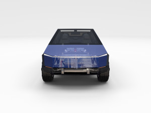 tesla cybetruck with interior and chassis pack Modèle 3D