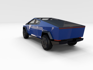 tesla cybetruck with interior and chassis pack Modèle 3D