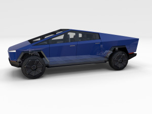 tesla cybetruck with interior and chassis pack Modèle 3D