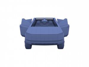 tesla cybetruck with interior and chassis pack Modèle 3D