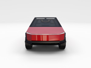 tesla cybetruck with interior and chassis pack Modèle 3D