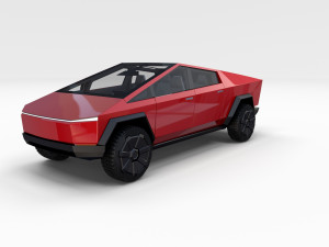 tesla cybetruck with interior and chassis pack Modèle 3D