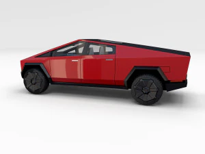 tesla cybetruck with interior and chassis pack 3D Model