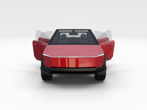 tesla cybetruck with interior and chassis pack Modèle 3D