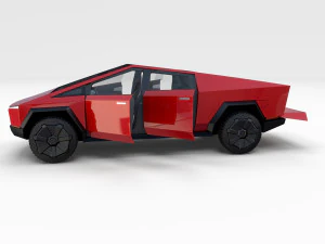 tesla cybetruck with interior and chassis pack 3D Model
