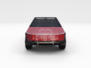 tesla cybetruck with interior and chassis pack Modèle 3D