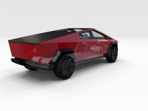 tesla cybetruck with interior and chassis pack Modèle 3D