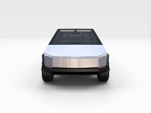 tesla cybetruck with interior and chassis pack Modèle 3D