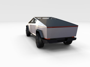 tesla cybetruck with interior and chassis pack Modèle 3D
