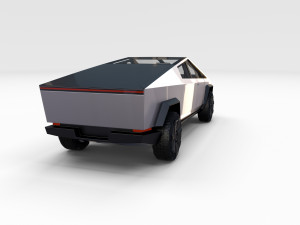 tesla cybetruck with interior and chassis pack Modèle 3D