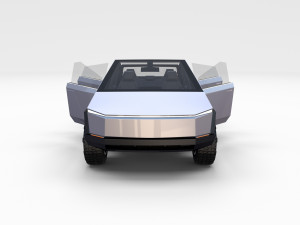 tesla cybetruck with interior and chassis pack Modèle 3D