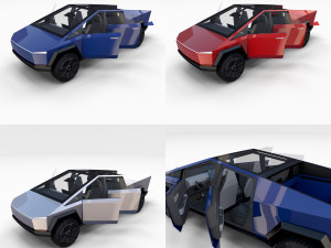 tesla cybertruck with interior pack Modelo 3D