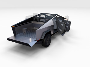 tesla cybertruck with interior pack 3Dモデル