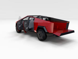 tesla cybertruck with interior pack 3Dモデル