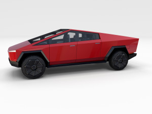 tesla cybertruck with interior pack 3Dモデル
