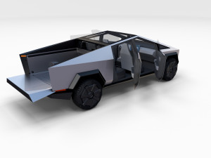tesla cybertruck with interior pack 3Dモデル