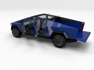 tesla cybertruck with interior pack 3Dモデル
