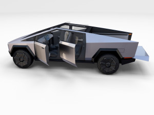 tesla cybertruck with interior pack 3Dモデル