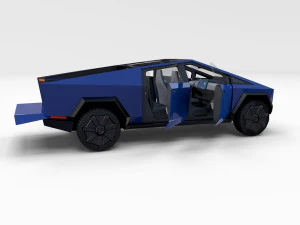 tesla cybertruck with interior pack 3D Model