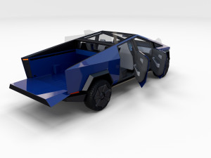tesla cybertruck with interior pack 3Dモデル