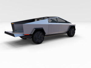 tesla cybertruck with chassis pack 3D Model