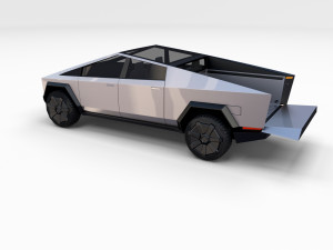 tesla cybertruck with chassis pack 3D Model