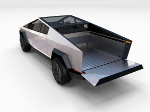 tesla cybertruck with chassis pack 3D Model