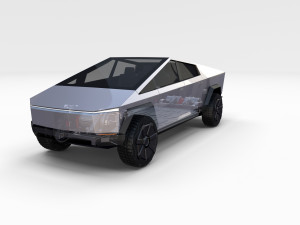 tesla cybertruck with chassis pack 3D Model
