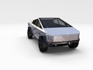 tesla cybertruck with chassis pack 3D Model