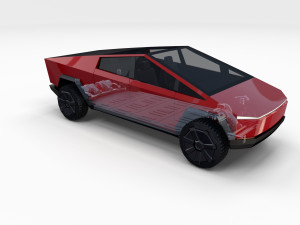 tesla cybertruck with chassis pack 3D Model