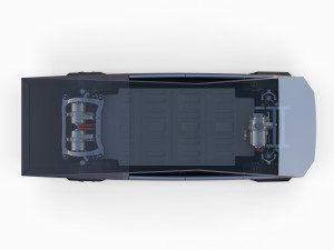 tesla cybertruck with chassis pack 3D Model