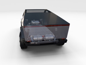 tesla cybertruck with chassis pack 3D Model