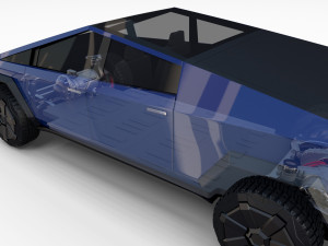 tesla cybertruck with chassis pack 3D Model